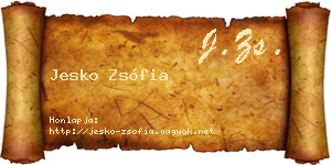 Jesko Zsófia névjegykártya