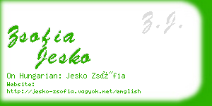 zsofia jesko business card